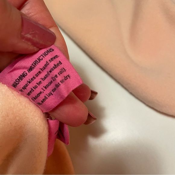 “Brunch Bunch” Bow & Drape Sweatshirt, Peachy Blush, Sequin Letters, Sma… - Picture 9 of 10